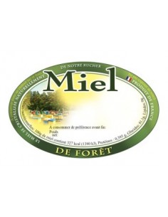 Étiquette miel de foret ovale